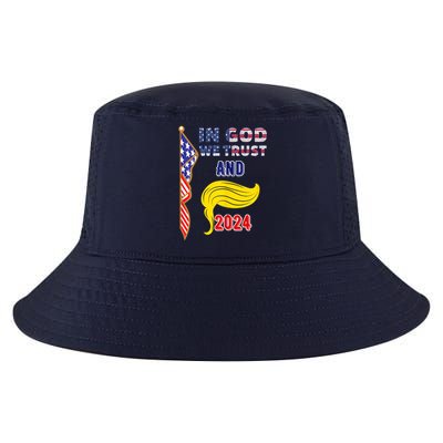 Donald Trump For President 2024 American Flag Cool Comfort Performance Bucket Hat