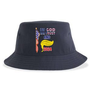 Donald Trump For President 2024 American Flag Sustainable Bucket Hat