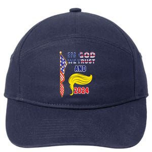 Donald Trump For President 2024 American Flag 7-Panel Snapback Hat