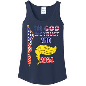 Donald Trump For President 2024 American Flag Ladies Essential Tank