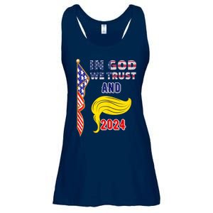 Donald Trump For President 2024 American Flag Ladies Essential Flowy Tank