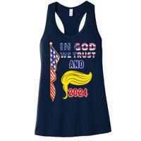 Donald Trump For President 2024 American Flag Women's Racerback Tank