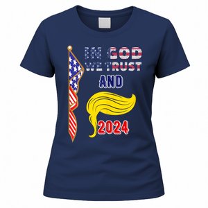 Donald Trump For President 2024 American Flag Women's T-Shirt