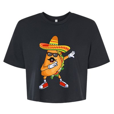 Dabbing Taco Funny Cinco de Mayo Mexican party Classic Bella+Canvas Jersey Crop Tee