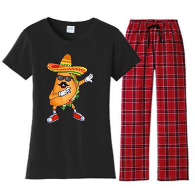 Dabbing Taco Funny Cinco de Mayo Mexican party Classic Women's Flannel Pajama Set