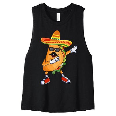 Dabbing Taco Funny Cinco de Mayo Mexican party Classic Women's Racerback Cropped Tank