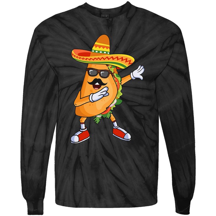 Dabbing Taco Funny Cinco de Mayo Mexican party Classic Tie-Dye Long Sleeve Shirt