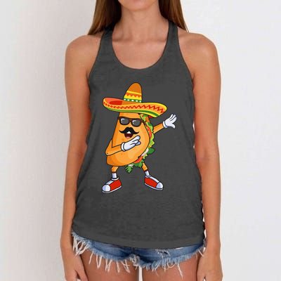 Dabbing Taco Funny Cinco de Mayo Mexican party Classic Women's Knotted Racerback Tank