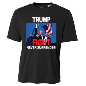 Donald Trump Fist American Flag Trump Fight Cooling Performance Crew T-Shirt