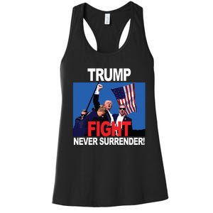 Donald Trump Fist American Flag Trump Fight Women's Racerback Tank