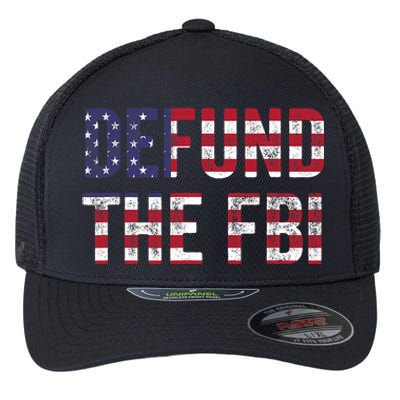 Defund The FBI American Flag Republican Flexfit Unipanel Trucker Cap