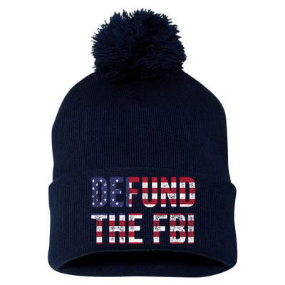 Defund The FBI American Flag Republican Pom Pom 12in Knit Beanie