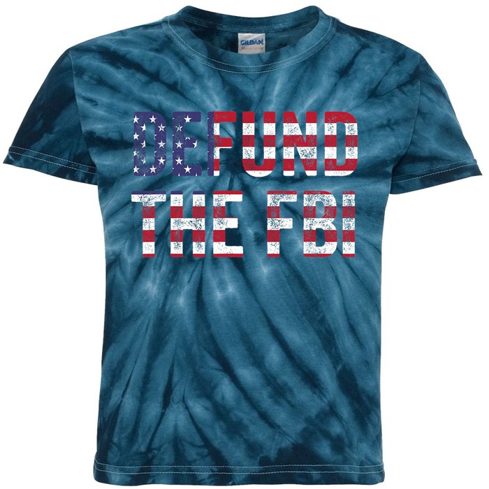 Defund The FBI American Flag Republican Kids Tie-Dye T-Shirt