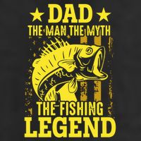 Dad The Fishing Legend 7 Panel Mesh Trucker Snapback Hat