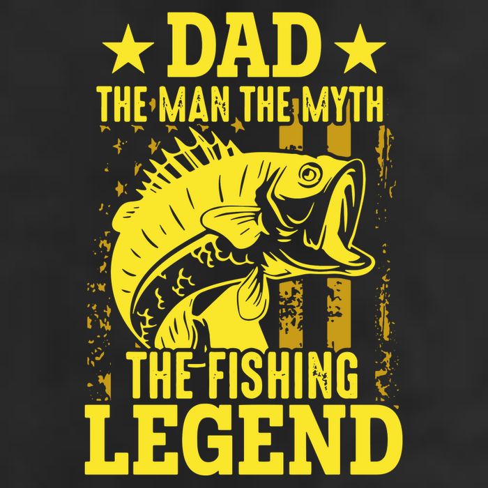 Dad The Fishing Legend 7 Panel Mesh Trucker Snapback Hat