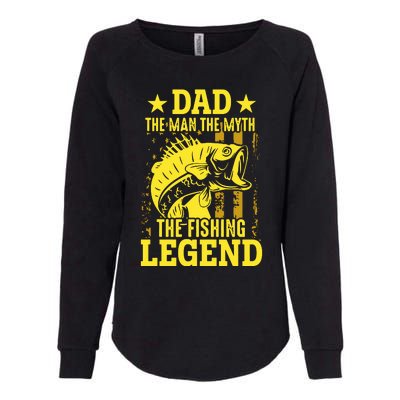 Dad The Fishing Legend Womens California Wash Sweatshirt