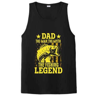 Dad The Fishing Legend PosiCharge Competitor Tank