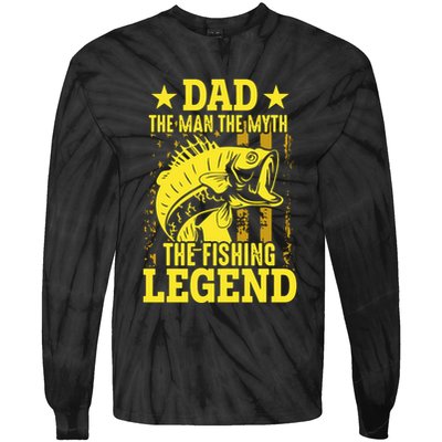 Dad The Fishing Legend Tie-Dye Long Sleeve Shirt