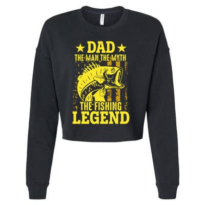 Dad The Fishing Legend Cropped Pullover Crew