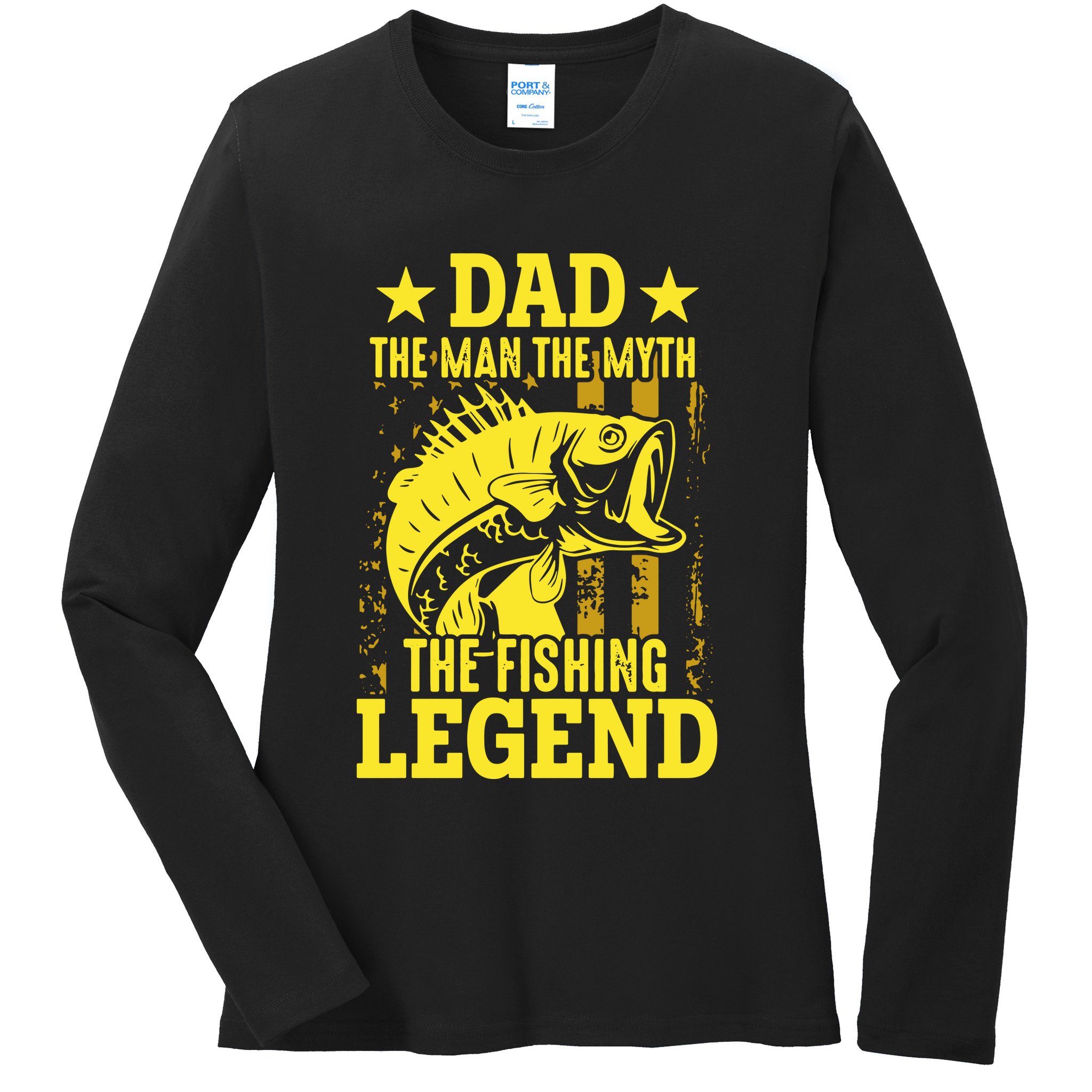 Dad The Fishing Legend Ladies Long Sleeve Shirt