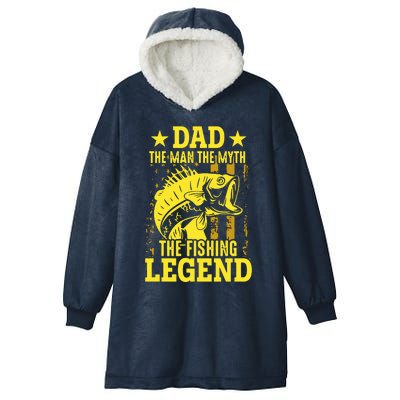 Dad The Fishing Legend Hooded Wearable Blanket