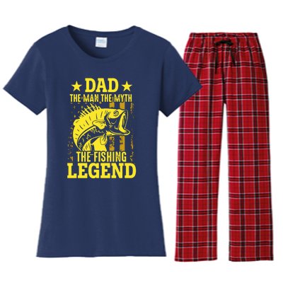 Dad The Fishing Legend Women's Flannel Pajama Set