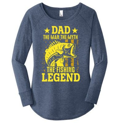 Dad The Fishing Legend Women's Perfect Tri Tunic Long Sleeve Shirt