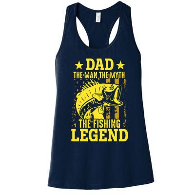 Dad The Fishing Legend Women's Racerback Tank