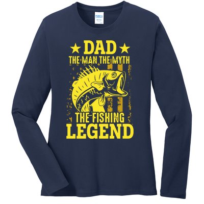 Dad The Fishing Legend Ladies Long Sleeve Shirt