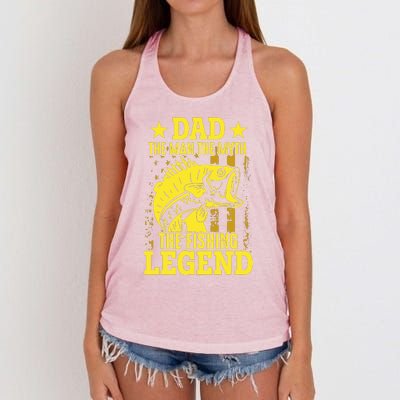 Dad The Fishing Legend Women's Knotted Racerback Tank