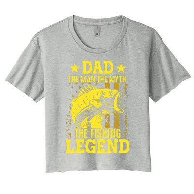 Dad The Fishing Legend Women's Crop Top Tee