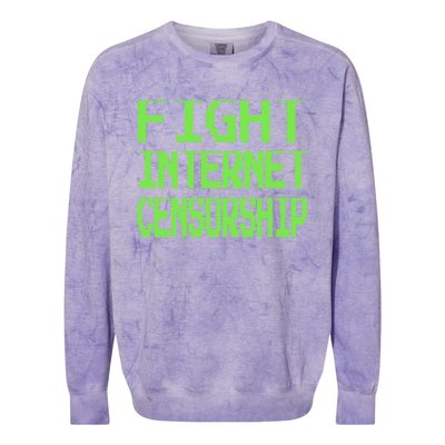 Defend The First Adt Fight Internet Censorship Meme Cool Gift Colorblast Crewneck Sweatshirt