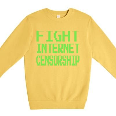 Defend The First Adt Fight Internet Censorship Meme Cool Gift Premium Crewneck Sweatshirt