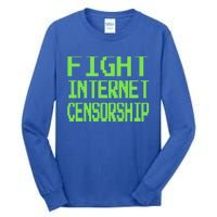 Defend The First Adt Fight Internet Censorship Meme Cool Gift Tall Long Sleeve T-Shirt