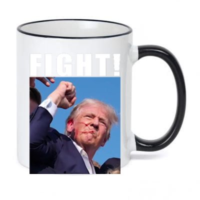 Donald Trump Fight! Trump Shot Trump Rally 7 13 2024 11oz Black Color Changing Mug