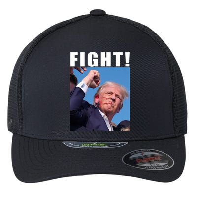 Donald Trump Fight! Trump Shot Trump Rally 7 13 2024 Flexfit Unipanel Trucker Cap