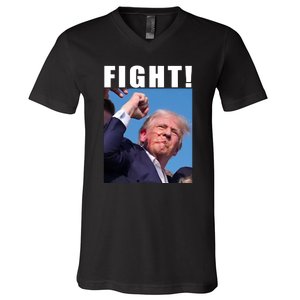 Donald Trump Fight! Trump Shot Trump Rally 7 13 2024 V-Neck T-Shirt