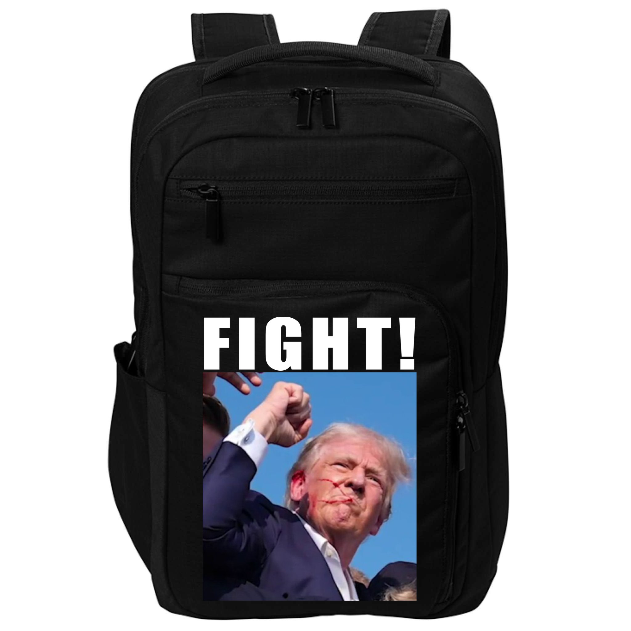 Donald Trump Fight! Trump Shot Trump Rally 7 13 2024 Impact Tech Backpack