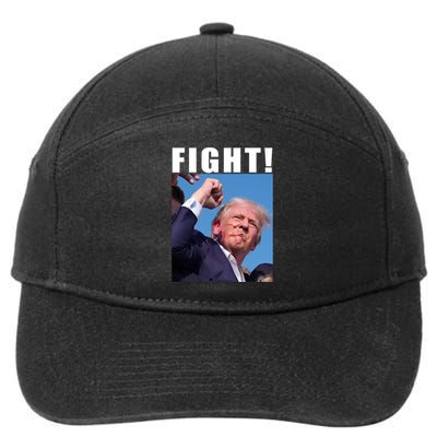 Donald Trump Fight! Trump Shot Trump Rally 7 13 2024 7-Panel Snapback Hat