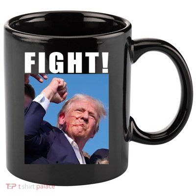 Donald Trump Fight! Trump Shot Trump Rally 7 13 2024 11oz C Handle Ceramic Mug
