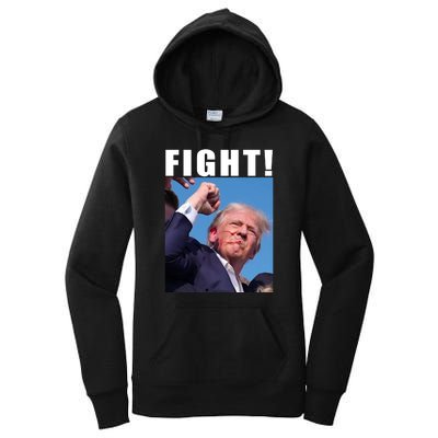 Donald Trump Fight! Trump Shot Trump Rally 7 13 2024 Women's Pullover Hoodie