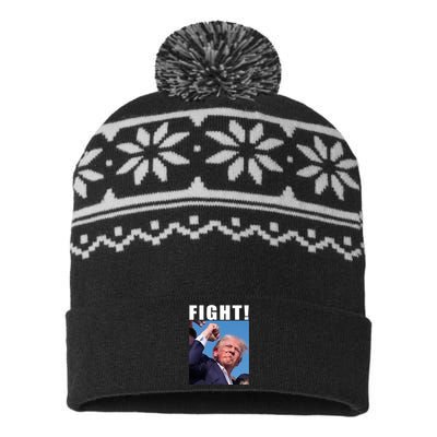 Donald Trump Fight! Trump Shot Trump Rally 7 13 2024 USA-Made Snowflake Beanie