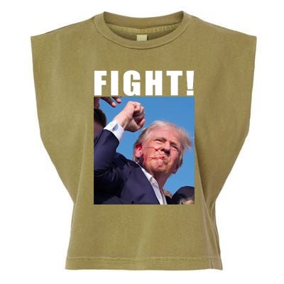 Donald Trump Fight! Trump Shot Trump Rally 7 13 2024 Garment-Dyed Women's Muscle Tee