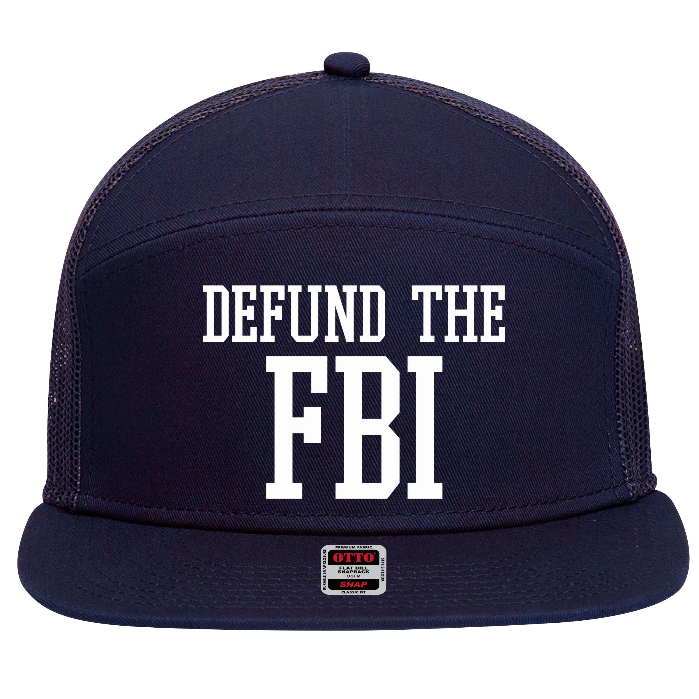 Defund The FBI Civil Rights 7 Panel Mesh Trucker Snapback Hat