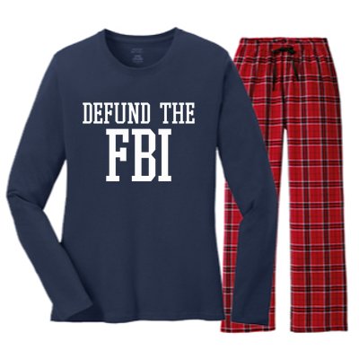 Defund The FBI Civil Rights Women's Long Sleeve Flannel Pajama Set 