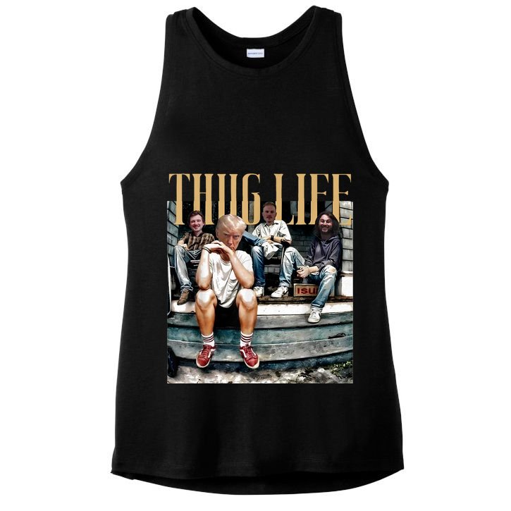 Donald Trump Friends Thug Life Ladies PosiCharge Tri-Blend Wicking Tank