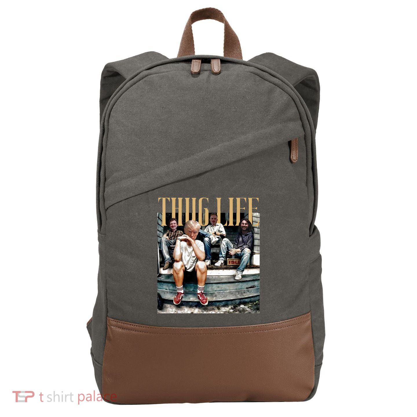 Donald Trump Friends Thug Life Cotton Canvas Backpack