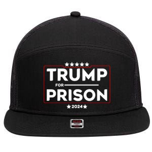 Donald Trump For Prison 2024 Trump In Jail Funny Prison Go Straight To Jail 7 Panel Mesh Trucker Snapback Hat