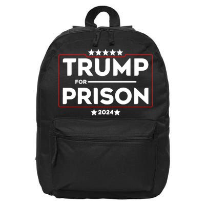 Donald Trump For Prison 2024 Trump In Jail Funny Prison Go Straight To Jail 16 in Basic Backpack