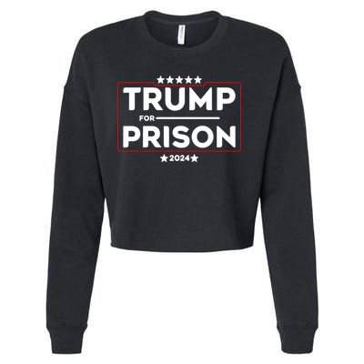 Donald Trump For Prison 2024 Trump In Jail Funny Prison Go Straight To Jail Cropped Pullover Crew